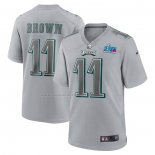 Camiseta NFL Game Philadelphia Eagles A.J. Brown Super Bowl LVII Patch Atmosphere Fashion Gris