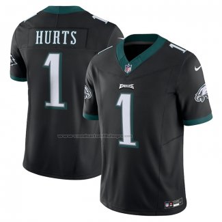 Camiseta NFL Limited Philadelphia Eagles Jalen Hurts Vapor F.U.S.E. Negro