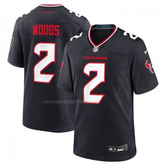 Camiseta NFL Game Houston Texans Robert Woods Negro