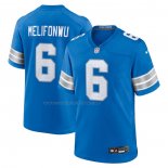 Camiseta NFL Game Detroit Lions Ifeatu Melifonwu Azul Blanco